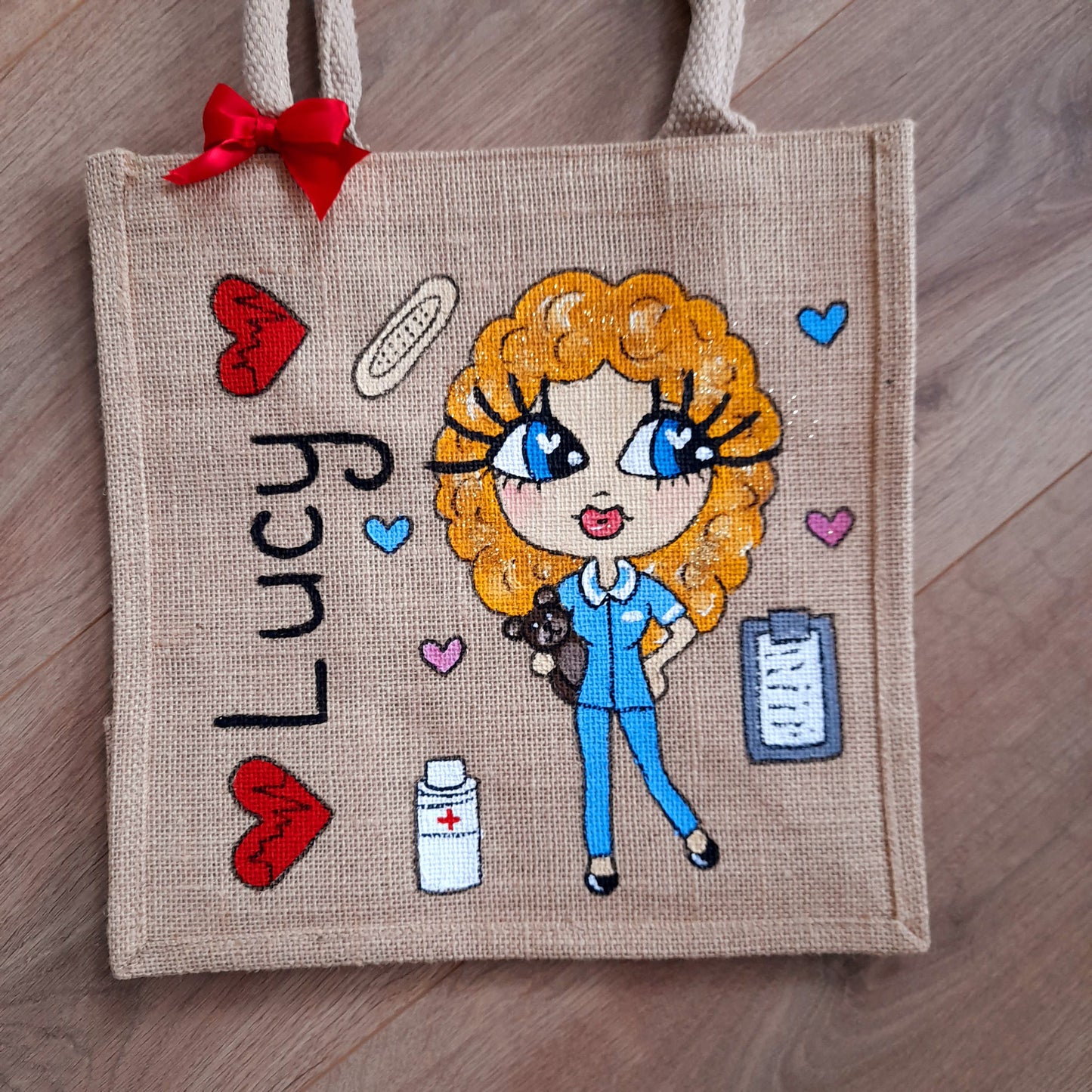 Personalised Nurse Jute Bag