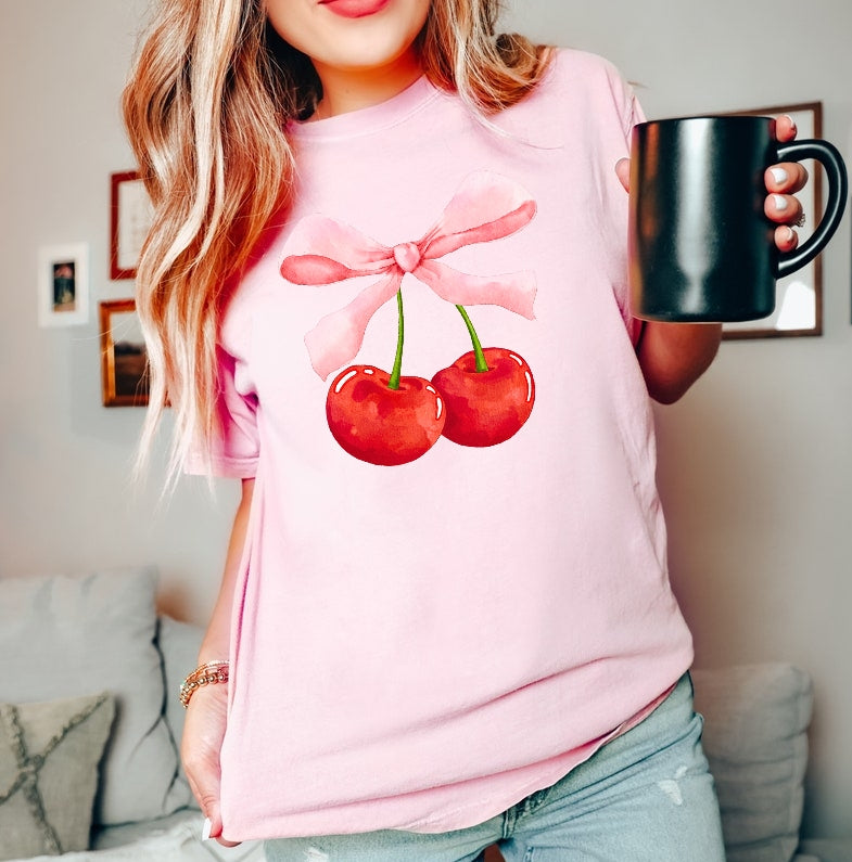 cherries and bow tshirt