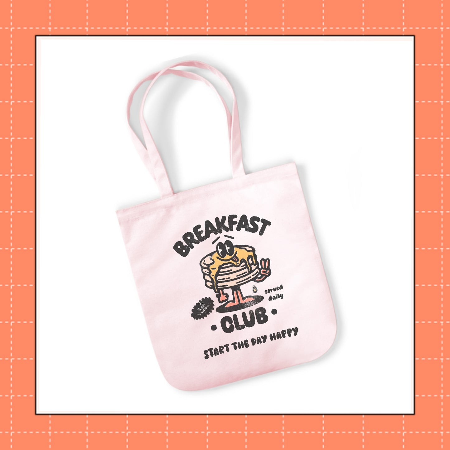 Breakfast Club Retro Pancakes Canvas Tote Bag
