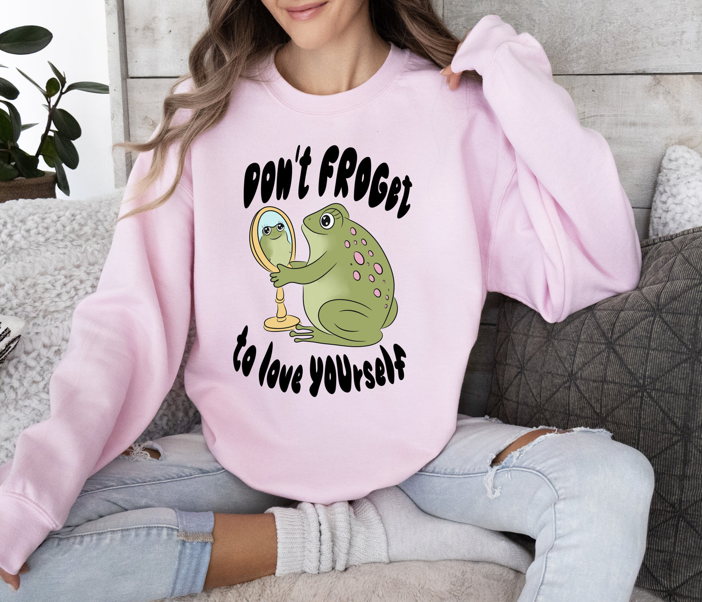 Retro Frog Love Yourself Sweatshirt