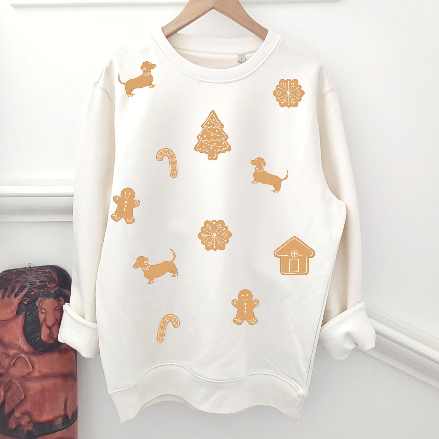 personalised dog gingerbread christmas sweatshirt