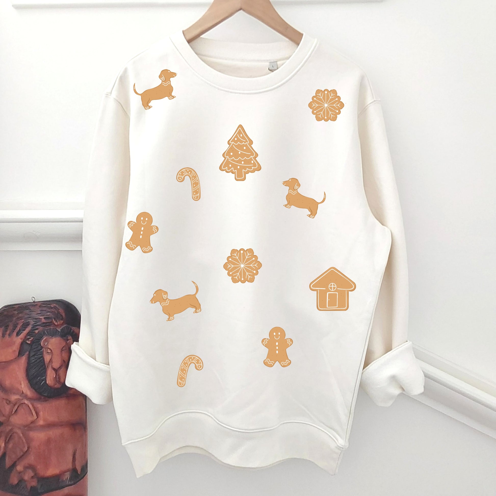personalised dog gingerbread christmas sweatshirt