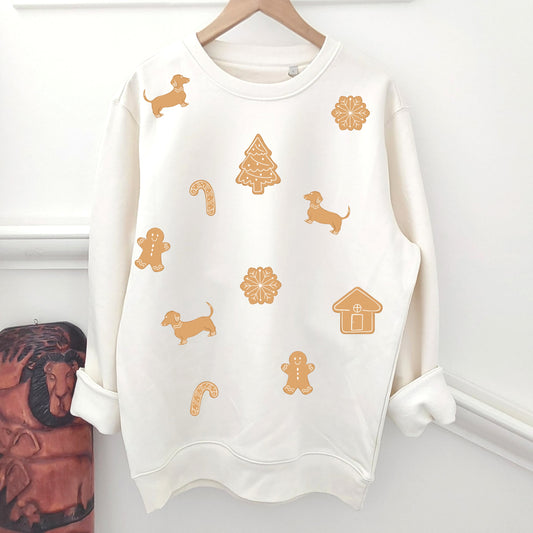 personalised dog gingerbread christmas sweatshirt