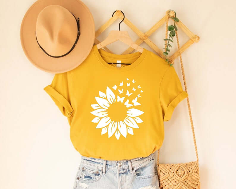 sunflower and butterfly tshirt