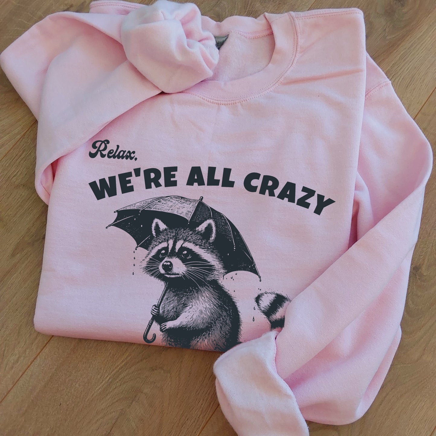 pink racoon sweatshirt