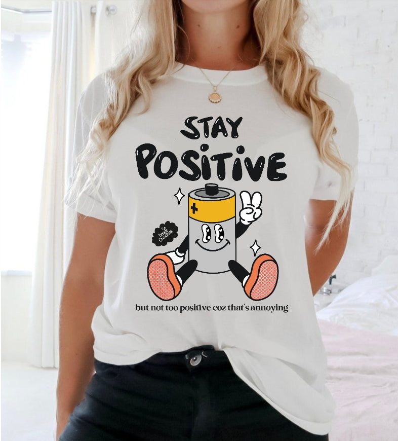 Stay Positive Groovy Graphic T-shirt
