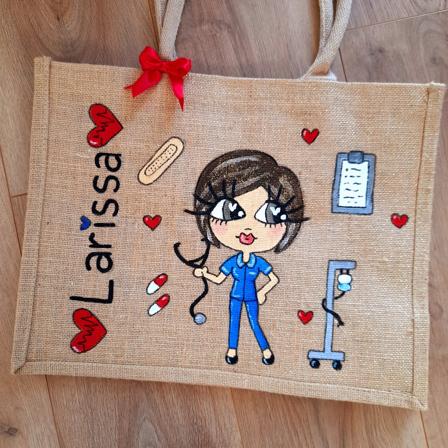 Personalised Nurse Jute Bag