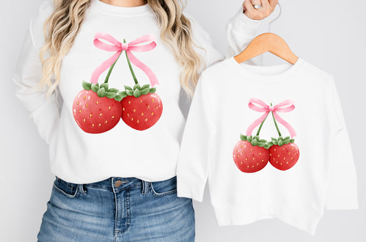 Strawberries jumper for adults and children 
