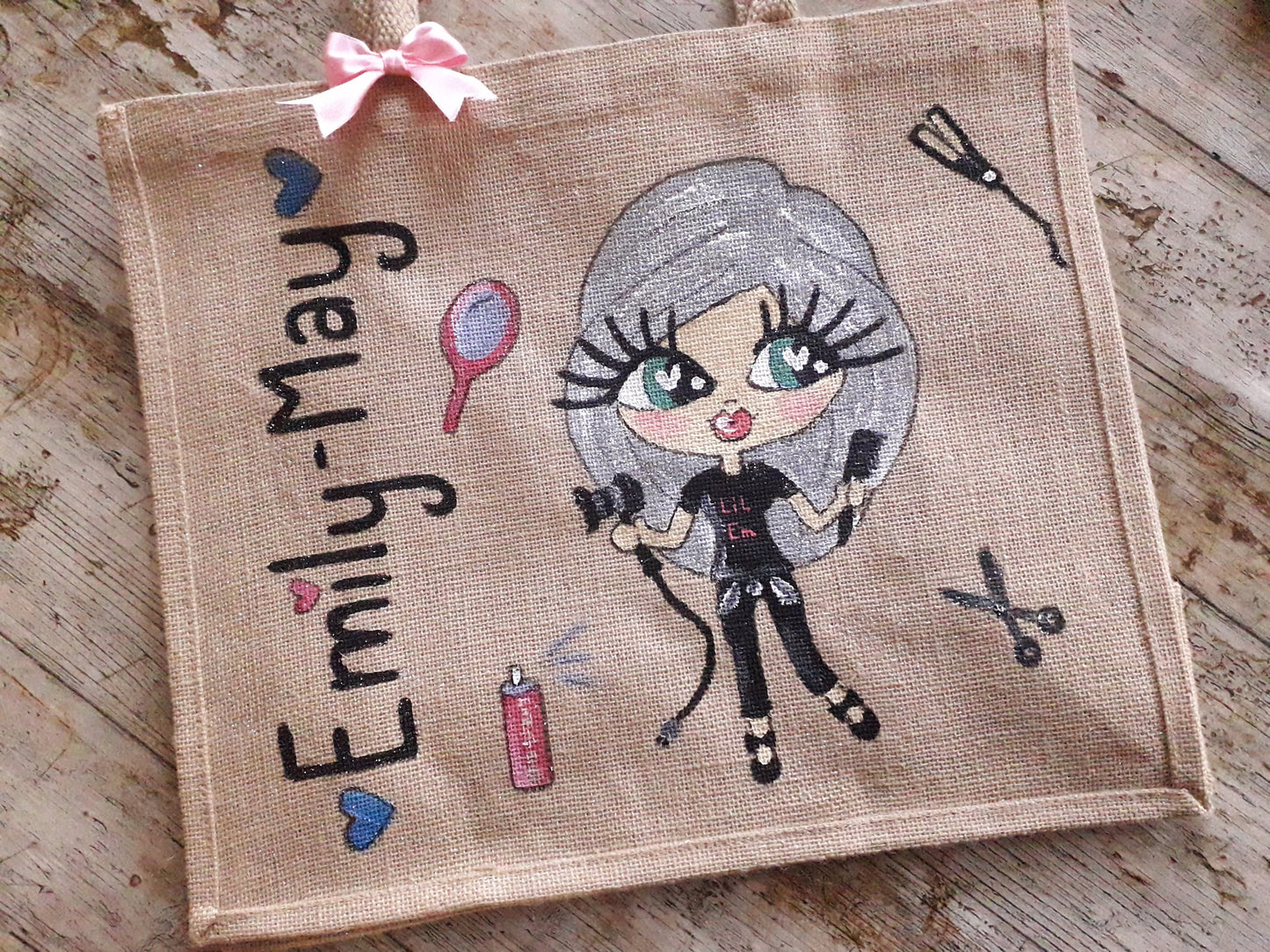 hairdresser personalised jute bag