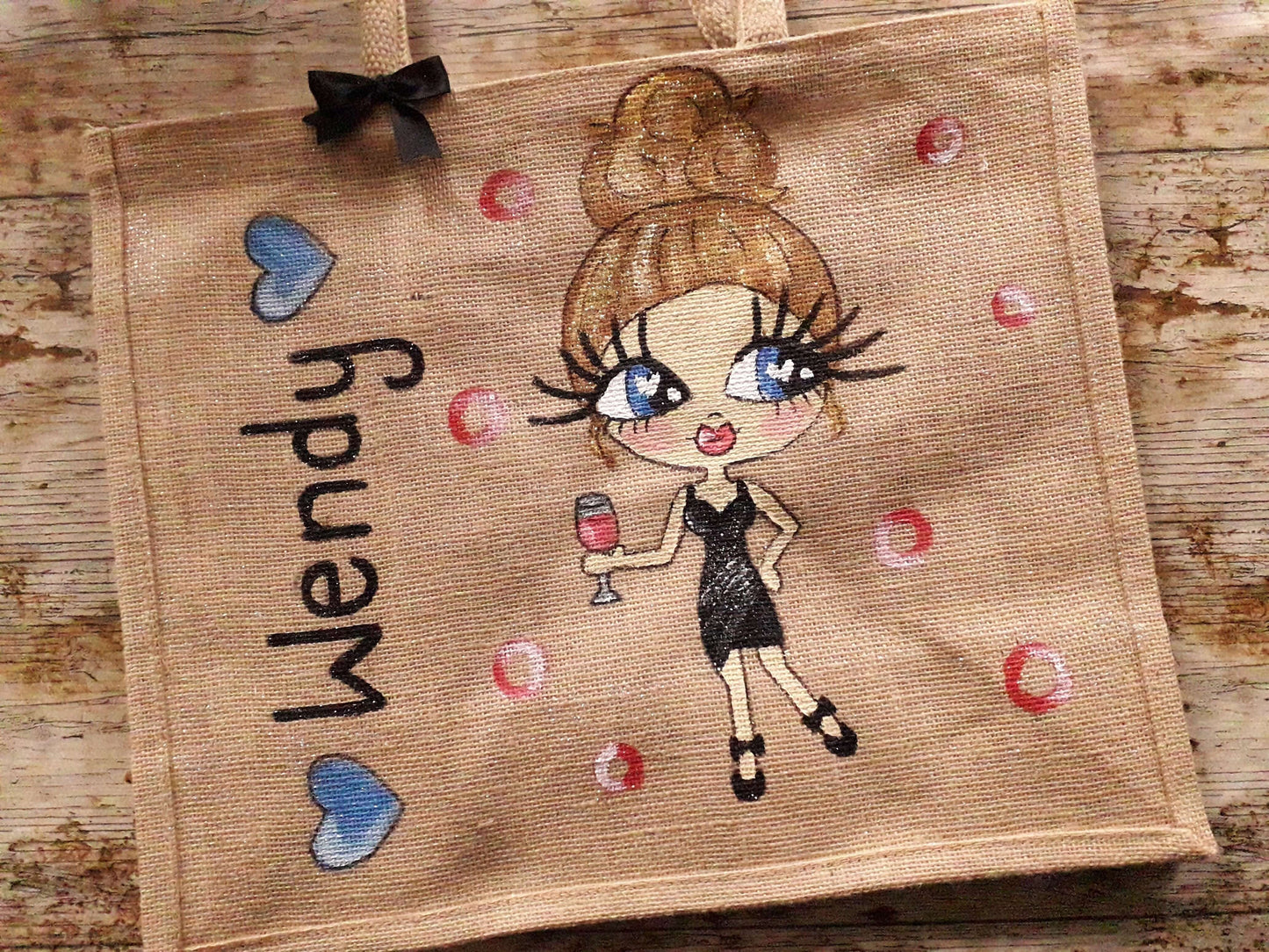 large personalised jute bag