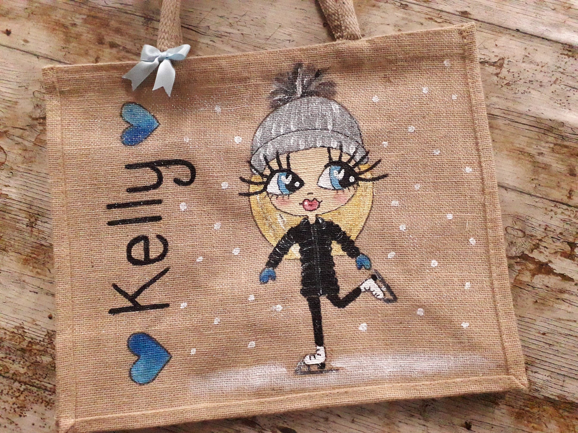 large personalised jute bag