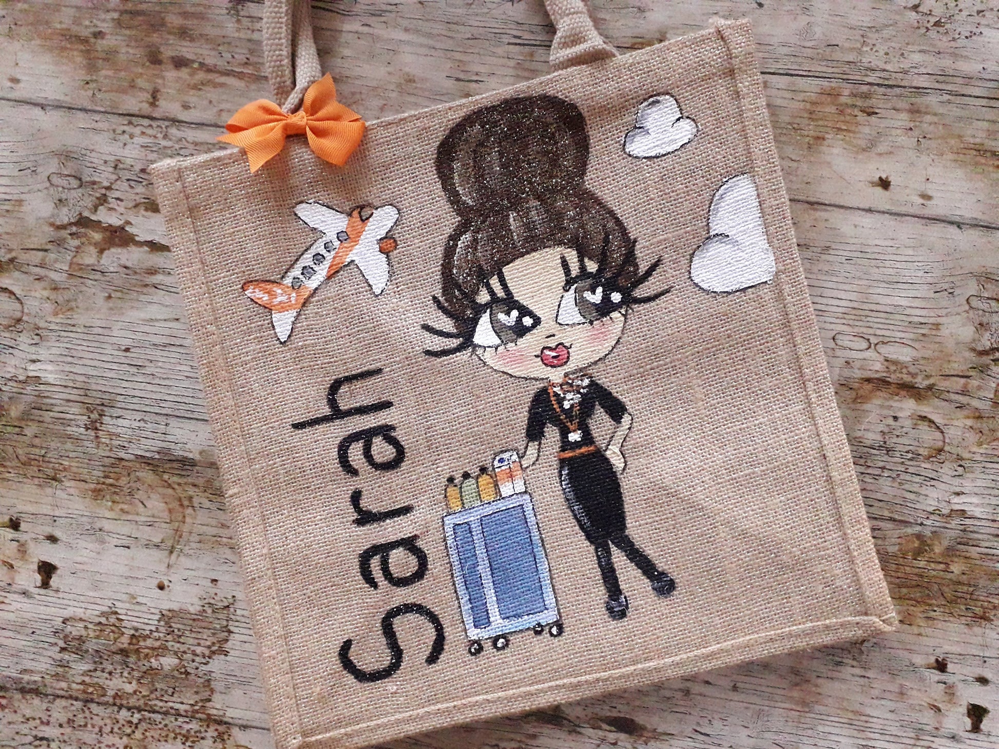 personalised theme jute bag