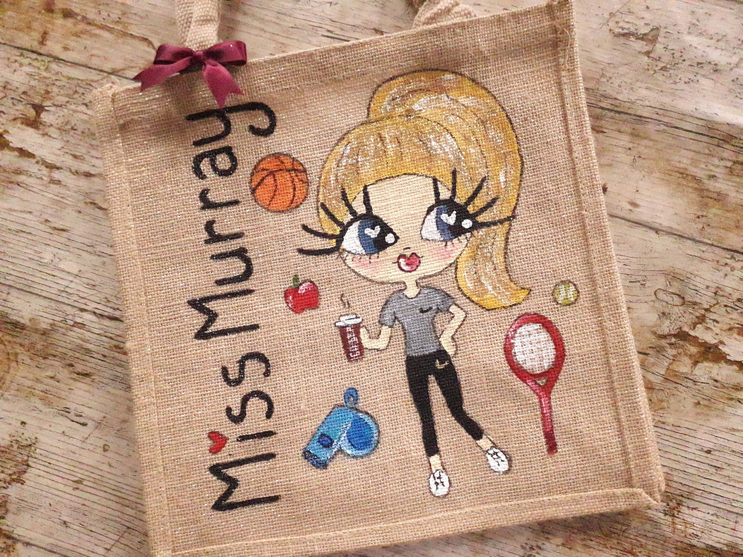 personalised jute bag
