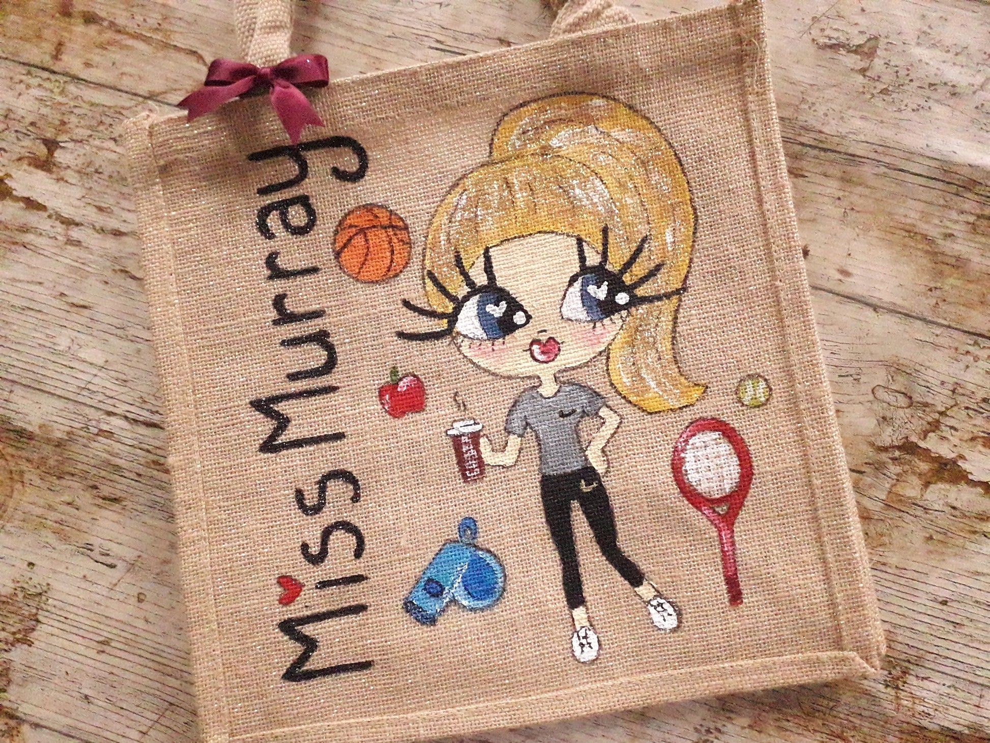 personalised jute bag