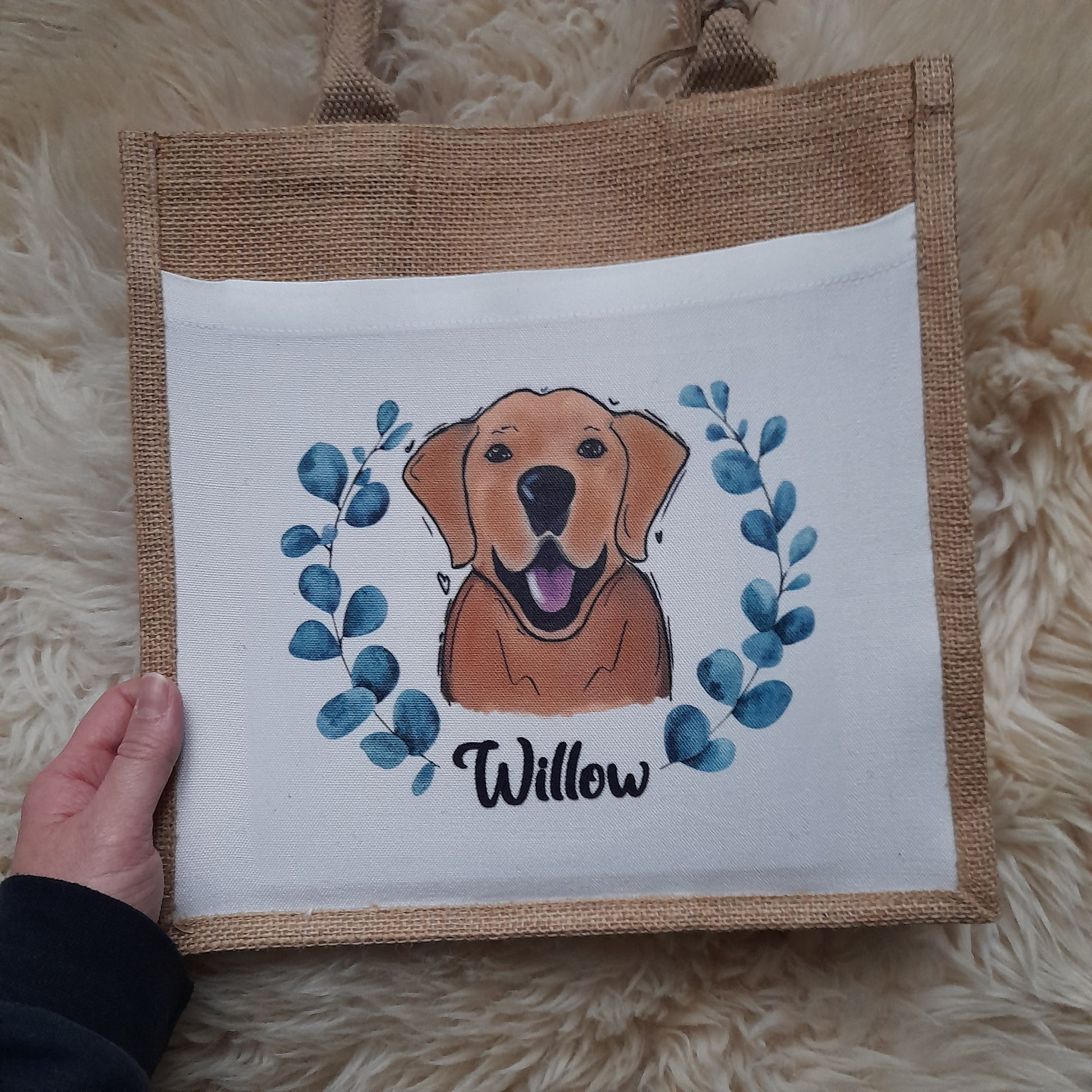 Personalised dog jute bag