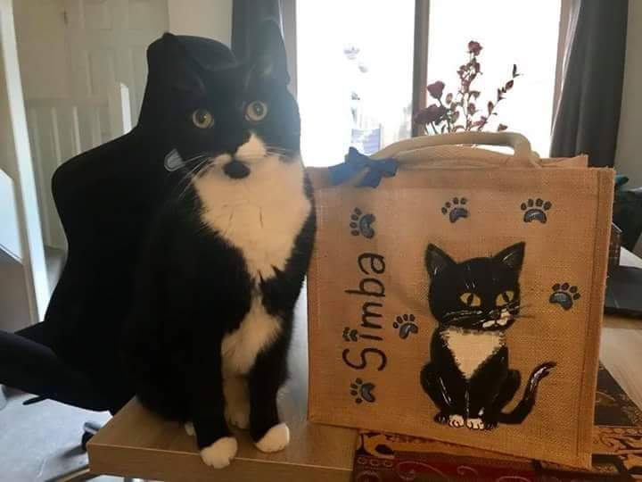 personalised cat jute bag