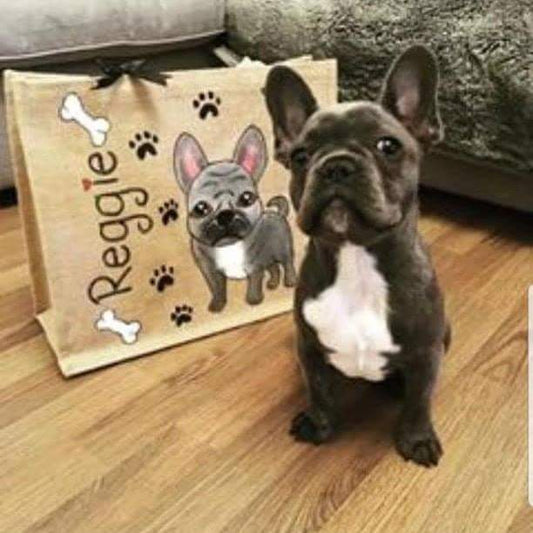 personalised dog jute baga