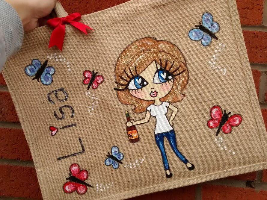 large personalised jute bag
